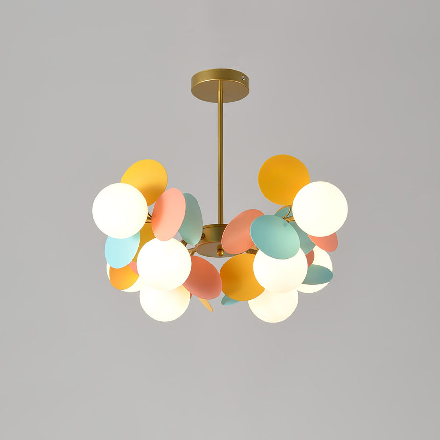 Off White Tree Chandelier Light Fixture-Lighting > Chandeliers & Pendant Lights-casanuva-8 heads 23.6" x H 11.8"-Gold & Colorful-casanuva