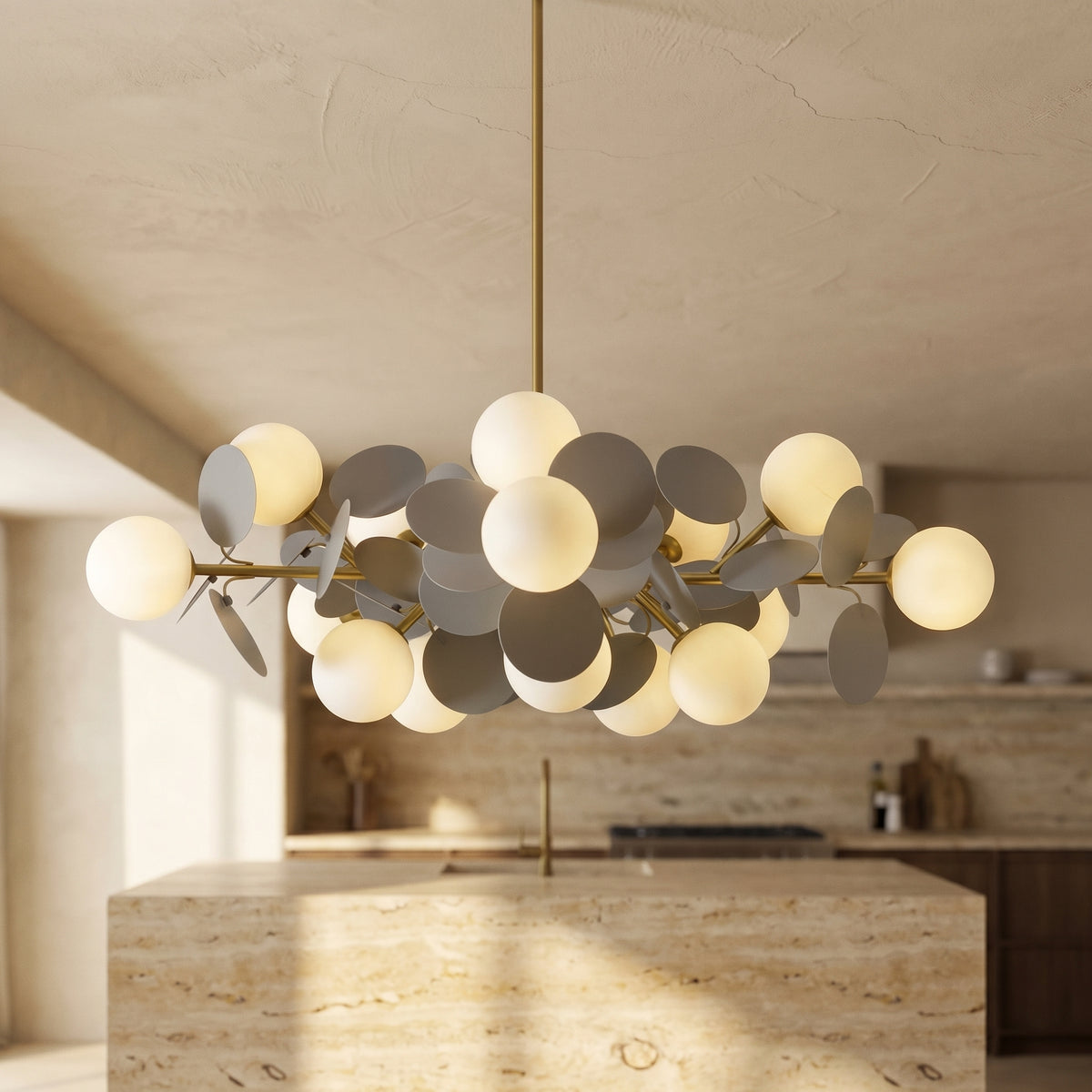Off White Tree Chandelier Light Fixture-Lighting > Chandeliers & Pendant Lights-casanuva-casanuva