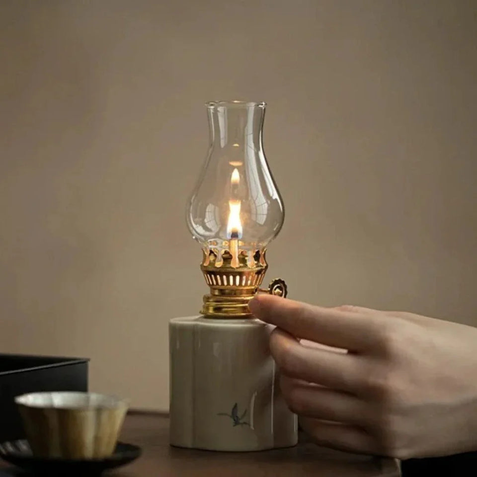 Oil Lantern with Adjustable Flame and Durable Design-Home Decor > Decorative Accessories-casanuva-casanuva
