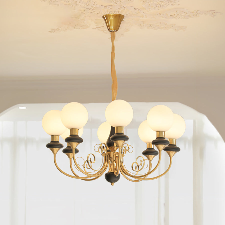 Onyx Crystal Chandelier-Lighting > Chandeliers & Pendant Lights-casanuva-8 heads 80cmx38cm-Gold & Black-casanuva