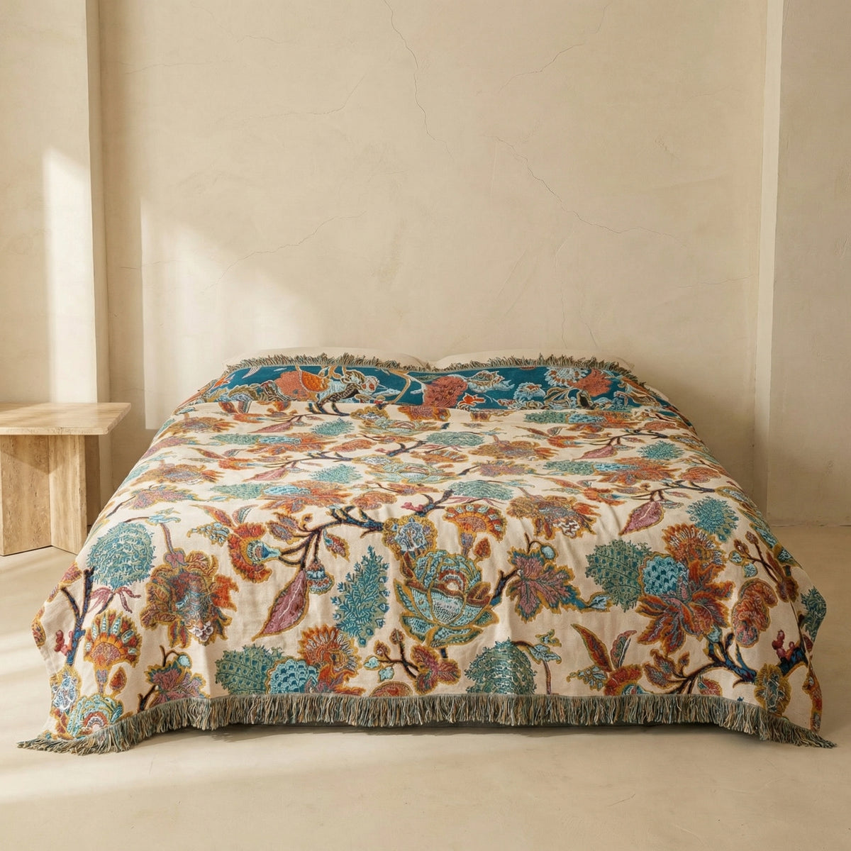 Ornamental Cotton Garden Blanket-Bedding & Bath > Blankets-casanuva-casanuva