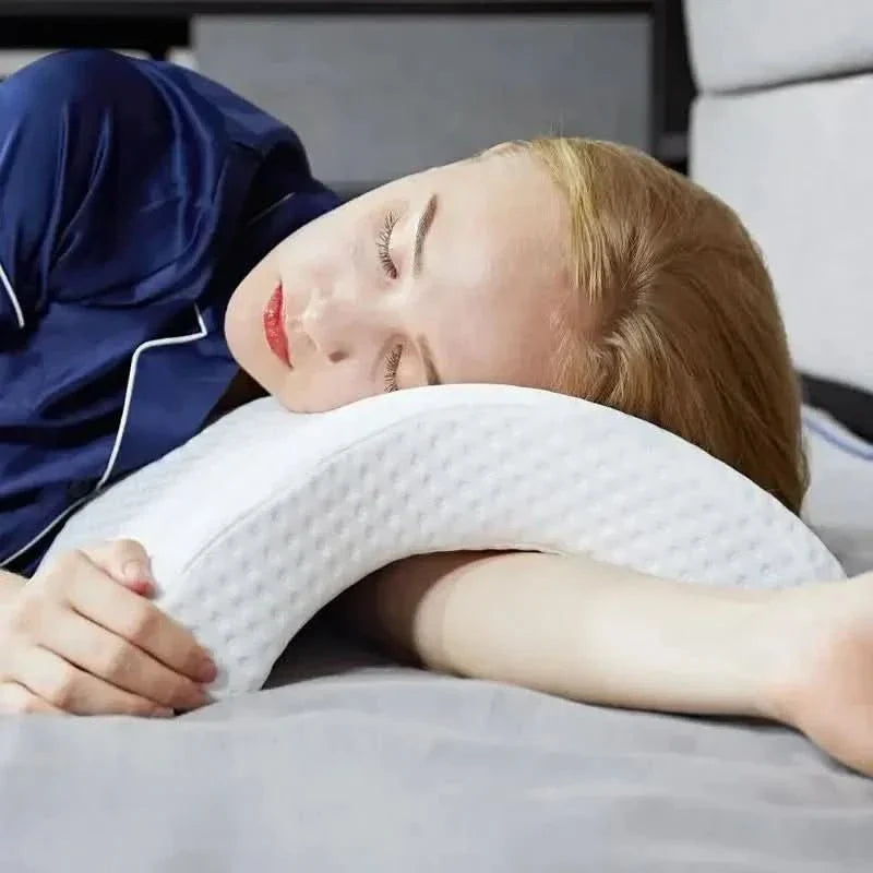 Orthopedic U-Shaped Memory Foam Pillow for Neck and Hand Support-Bedding & Bath > Pillowcases-casanuva-White-casanuva