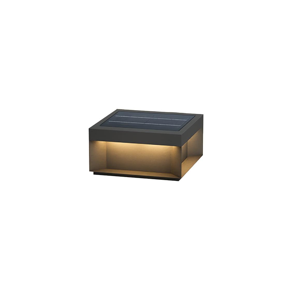 Outdoor Post Light Black Finish-Lighting > Outdoor Lighting-casanuva-20cmx20cmx10cm-Model B: Solar-Powered-Warm Light-casanuva
