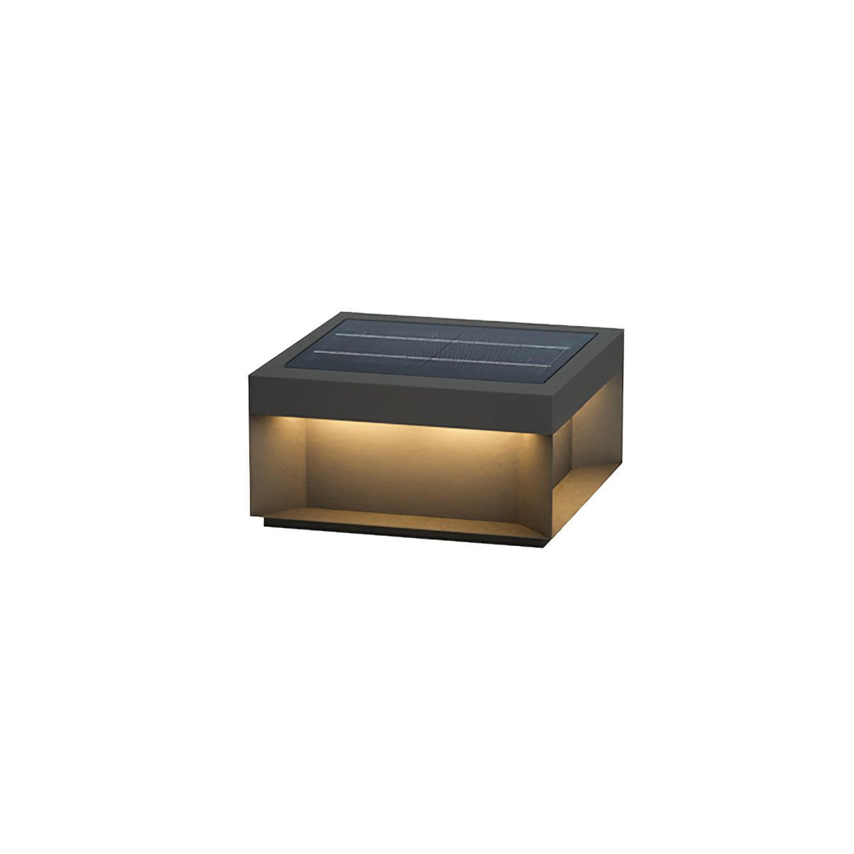 Outdoor Post Light Black Finish-Lighting > Outdoor Lighting-casanuva-40cmx40cmx20cm-Model B: Solar-Powered...-Warm Light-casanuva