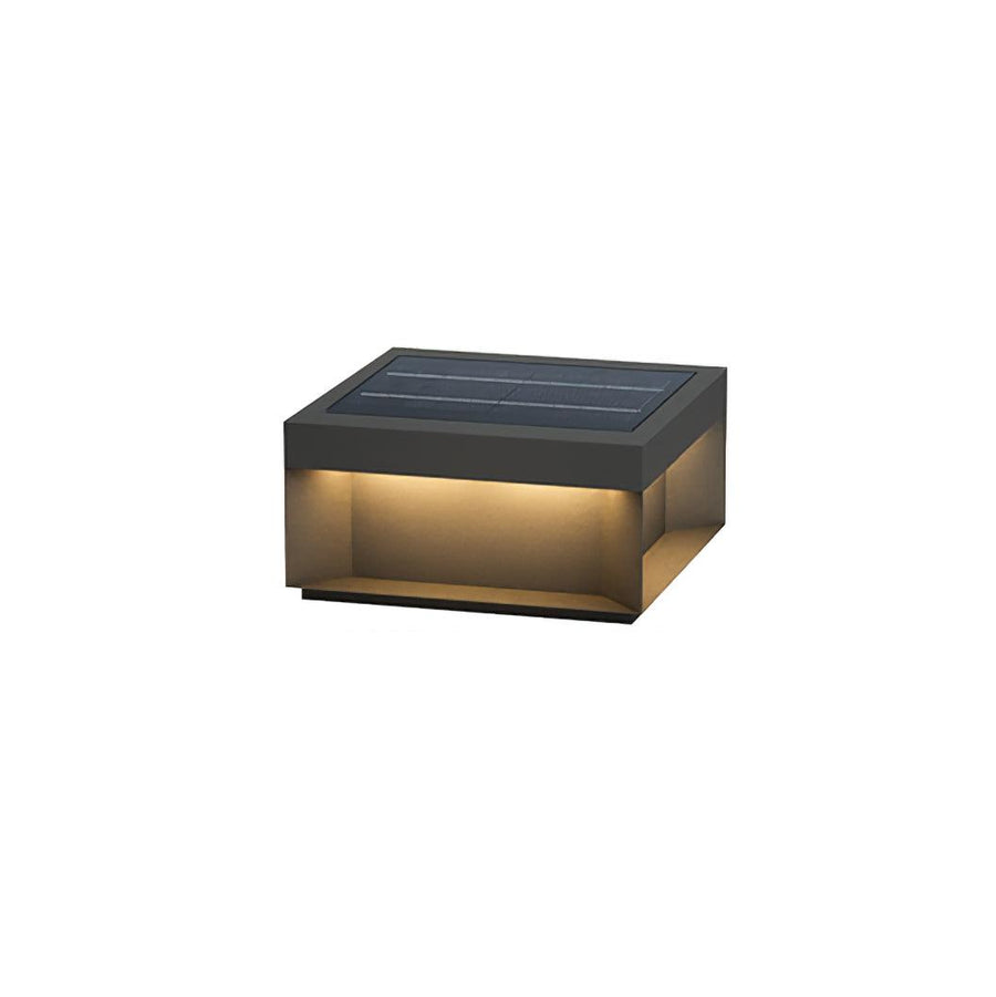 Outdoor Post Light Black Finish-Lighting > Outdoor Lighting-casanuva-50cmx50cmx35cm-Model B: Solar-Powered-Warm Light-casanuva