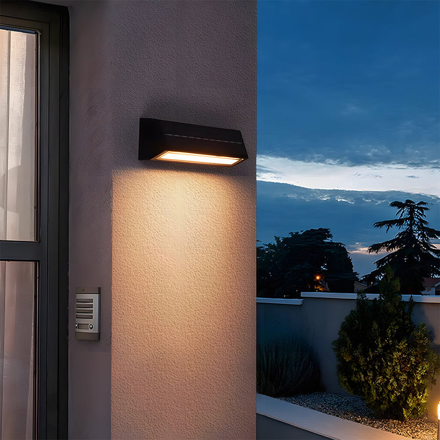 Outdoor Solar Wall Light IP65 Acrylic-Lighting > Outdoor Lighting-casanuva-Black-L17cm*W5.5cm-3 Colour Changing-casanuva