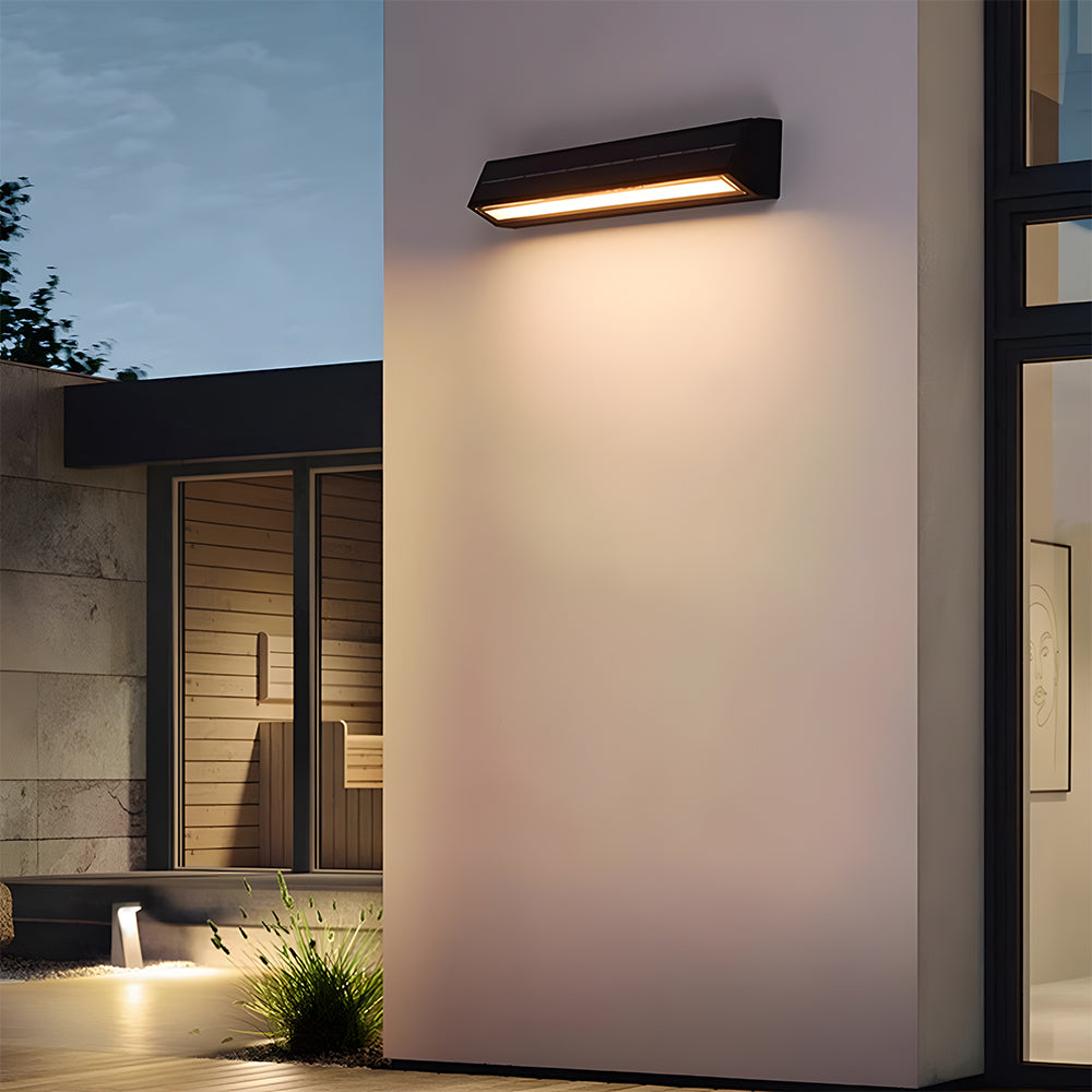 Outdoor Solar Wall Light IP65 Acrylic-Lighting > Outdoor Lighting-casanuva-Black-L31cm*W5.5cm-3 Colour Changing-casanuva