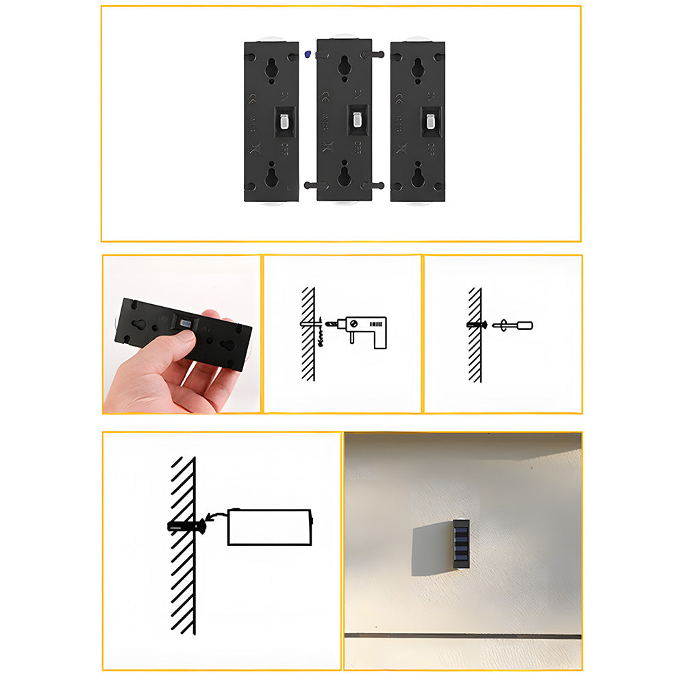 Outdoor Solar Wall Light Modern Up and Down Design for Garden Courtyard-Lighting > Outdoor Lighting-casanuva-casanuva