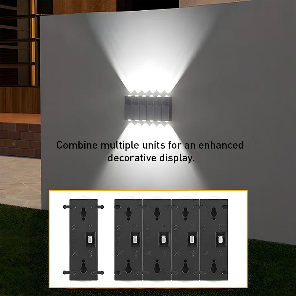 Outdoor Solar Wall Light Modern Up and Down Design for Garden Courtyard-Lighting > Outdoor Lighting-casanuva-casanuva