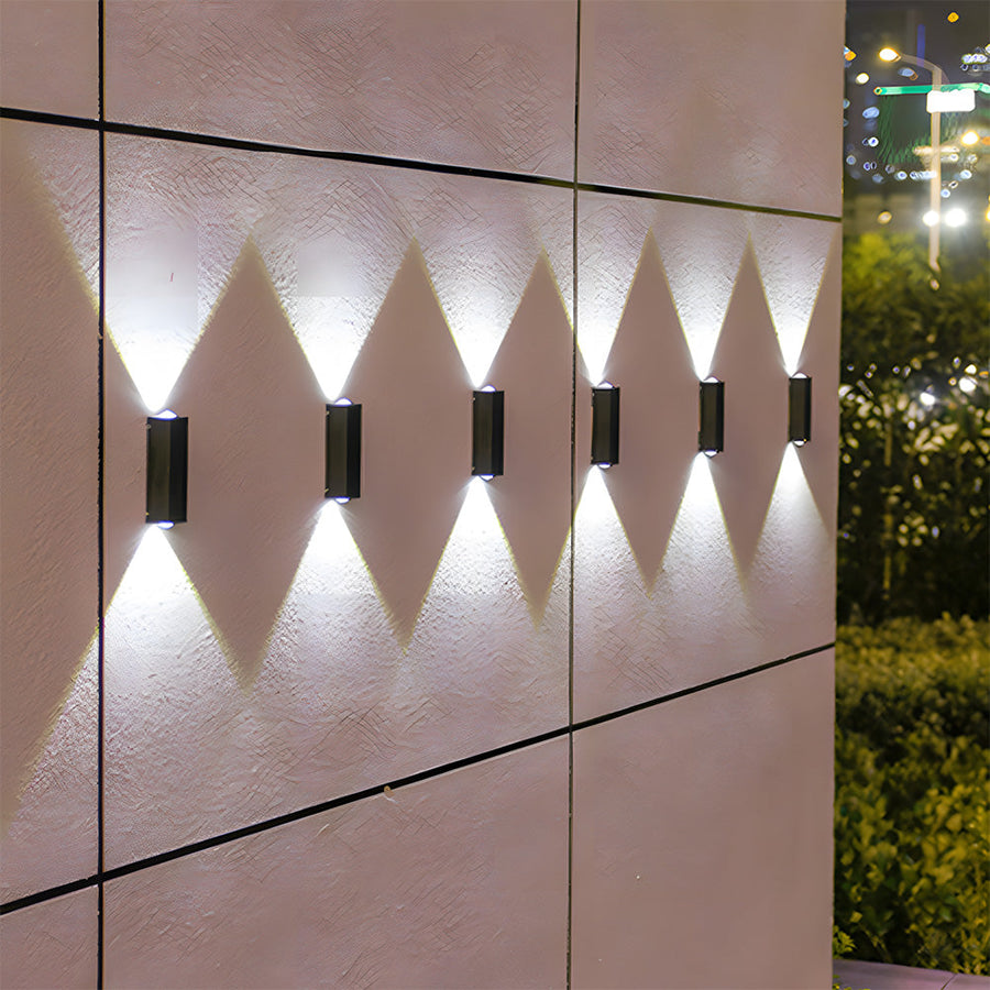 Outdoor Solar Wall Light Modern Up and Down Design for Garden Courtyard-Lighting > Outdoor Lighting-casanuva-Black-L11CM*W3.5CM-Cool White-casanuva
