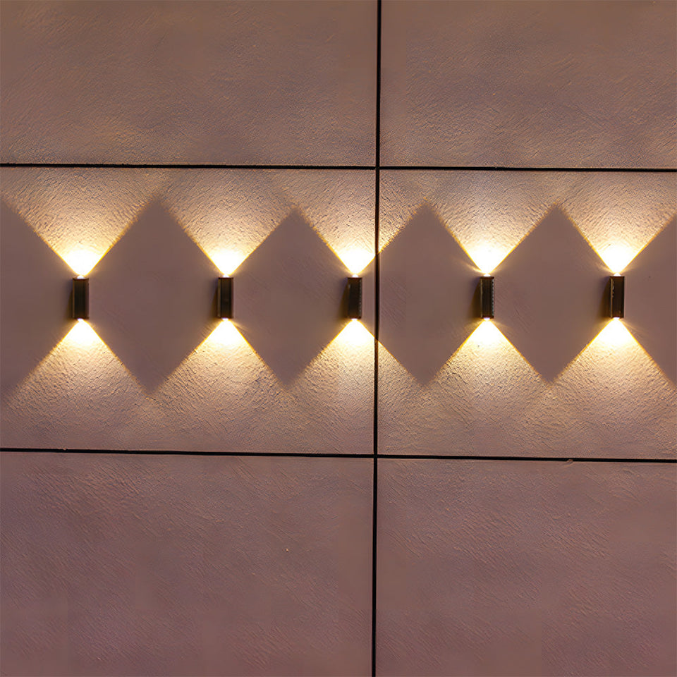 Outdoor Solar Wall Light Modern Up and Down Design for Garden Courtyard-Lighting > Outdoor Lighting-casanuva-Black-L11CM*W3.5CM-Warm White-casanuva