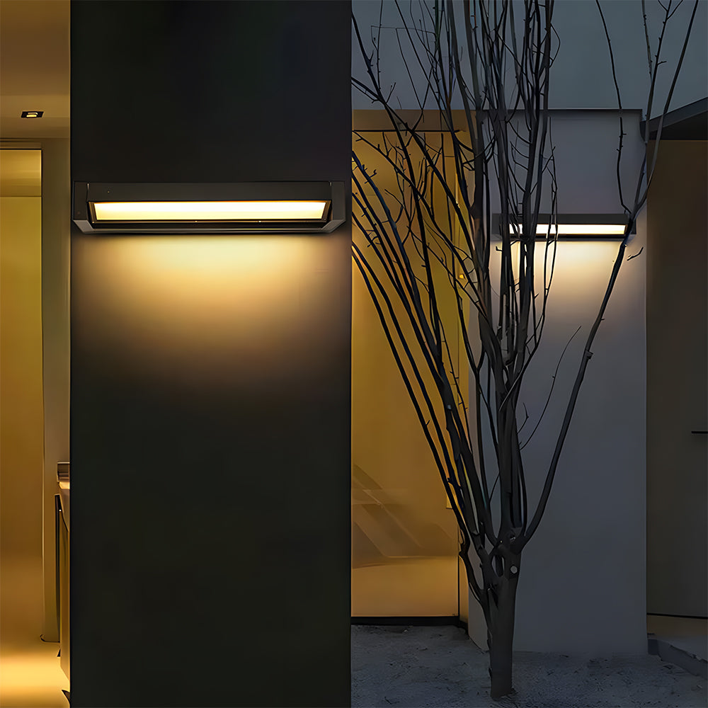 Outdoor Wall Light IP65 Black or White Finish-Lighting > Outdoor Lighting-casanuva-Black-L34cm*W10cm(18W)-Square-casanuva