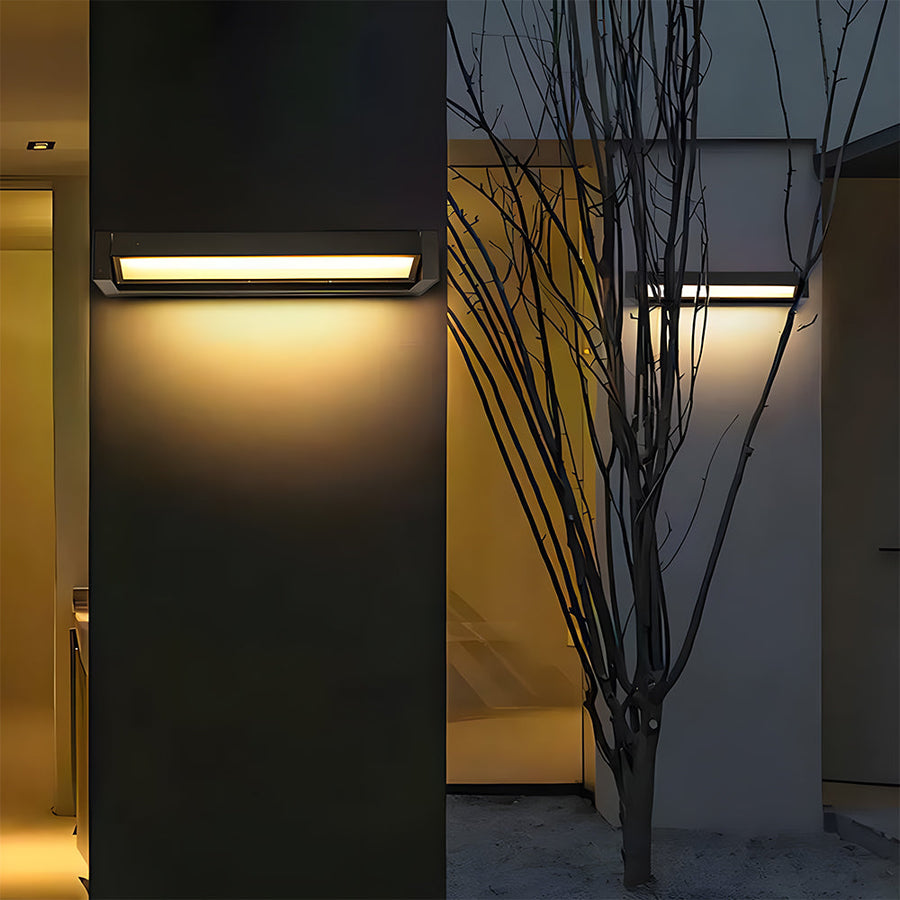 Outdoor Wall Light IP65 Black or White Finish-Lighting > Outdoor Lighting-casanuva-Black-L34cm*W10cm(18W)-Square-casanuva