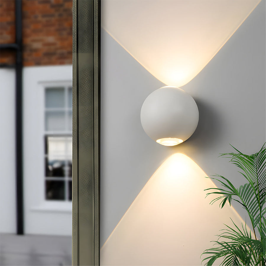 Outdoor Waterproof LED Wall Light in Warm White for Entryway Garage Patio-Lighting > Outdoor Lighting-casanuva-White-Circle: D10cm-Two Beams-casanuva
