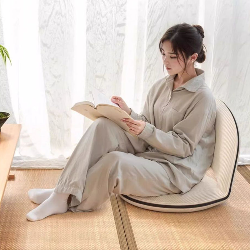 Oval Foldable Lambswool Corduroy Accent Chair Armless Carbon Steel Backrest-Furniture > Chairs-casanuva-casanuva
