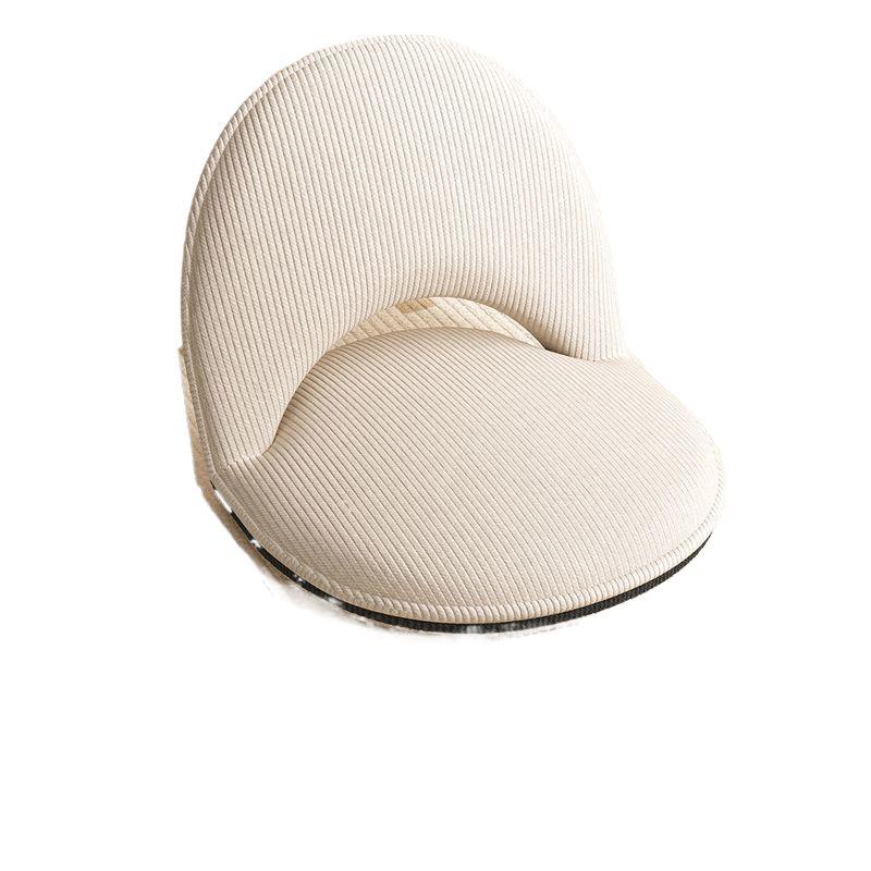 Oval Foldable Lambswool Corduroy Accent Chair Armless Carbon Steel Backrest-Furniture > Chairs-casanuva-casanuva