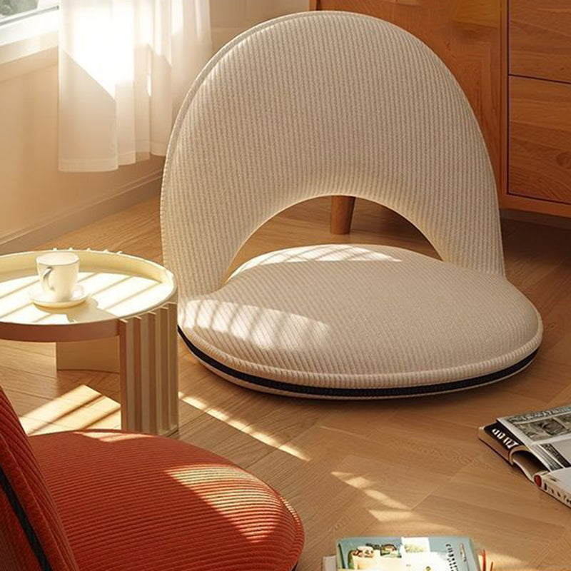 Oval Foldable Lambswool Corduroy Accent Chair Armless Carbon Steel Backrest-Furniture > Chairs-casanuva-casanuva