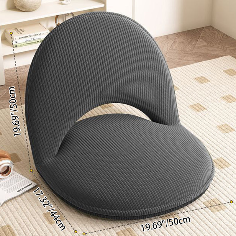 Oval Foldable Lambswool Corduroy Accent Chair Armless Carbon Steel Backrest-Furniture > Chairs-casanuva-casanuva