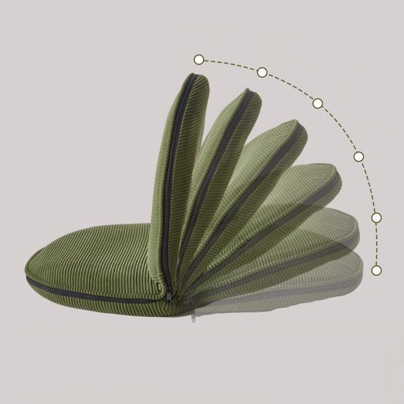 Oval Foldable Lambswool Corduroy Accent Chair Armless Carbon Steel Backrest-Furniture > Chairs-casanuva-casanuva
