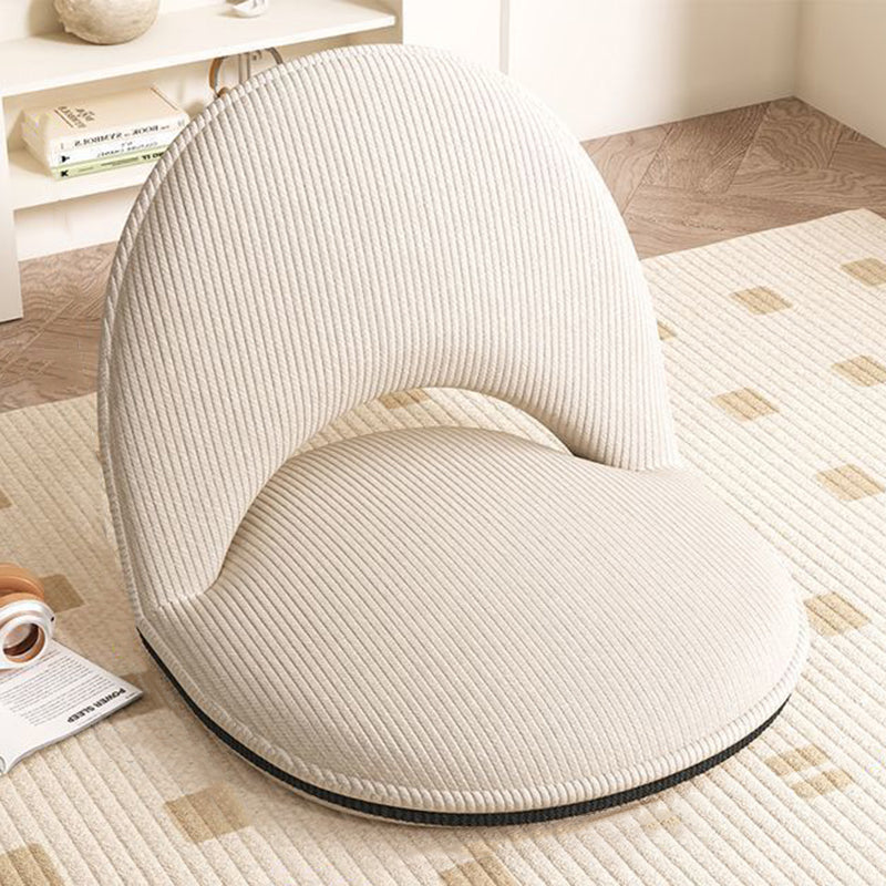Oval Foldable Lambswool Corduroy Accent Chair Armless Carbon Steel Backrest-Furniture > Chairs-casanuva-Beige & A-casanuva