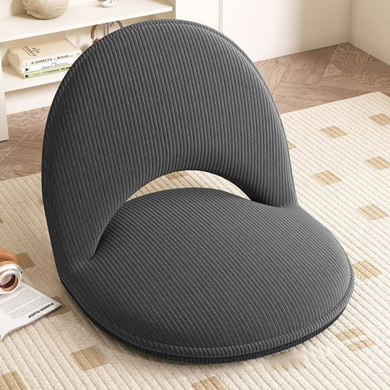 Oval Foldable Lambswool Corduroy Accent Chair Armless Carbon Steel Backrest-Furniture > Chairs-casanuva-Dark Gray & A-casanuva
