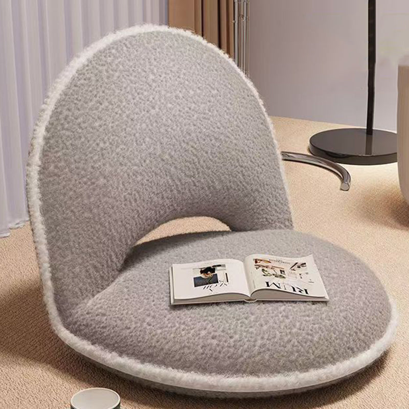 Oval Foldable Lambswool Corduroy Accent Chair Armless Carbon Steel Backrest-Furniture > Chairs-casanuva-Light Gray & C-casanuva