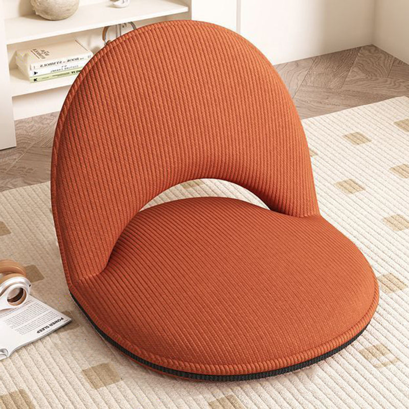 Oval Foldable Lambswool Corduroy Accent Chair Armless Carbon Steel Backrest-Furniture > Chairs-casanuva-Orange & A-casanuva