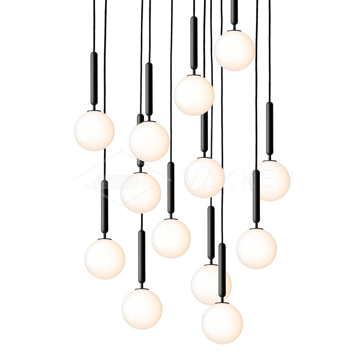 Pendant Light with Dimmable LED-Lighting > Pendant Lights-casanuva-13 heads 60cmx200cm-Black-White-casanuva