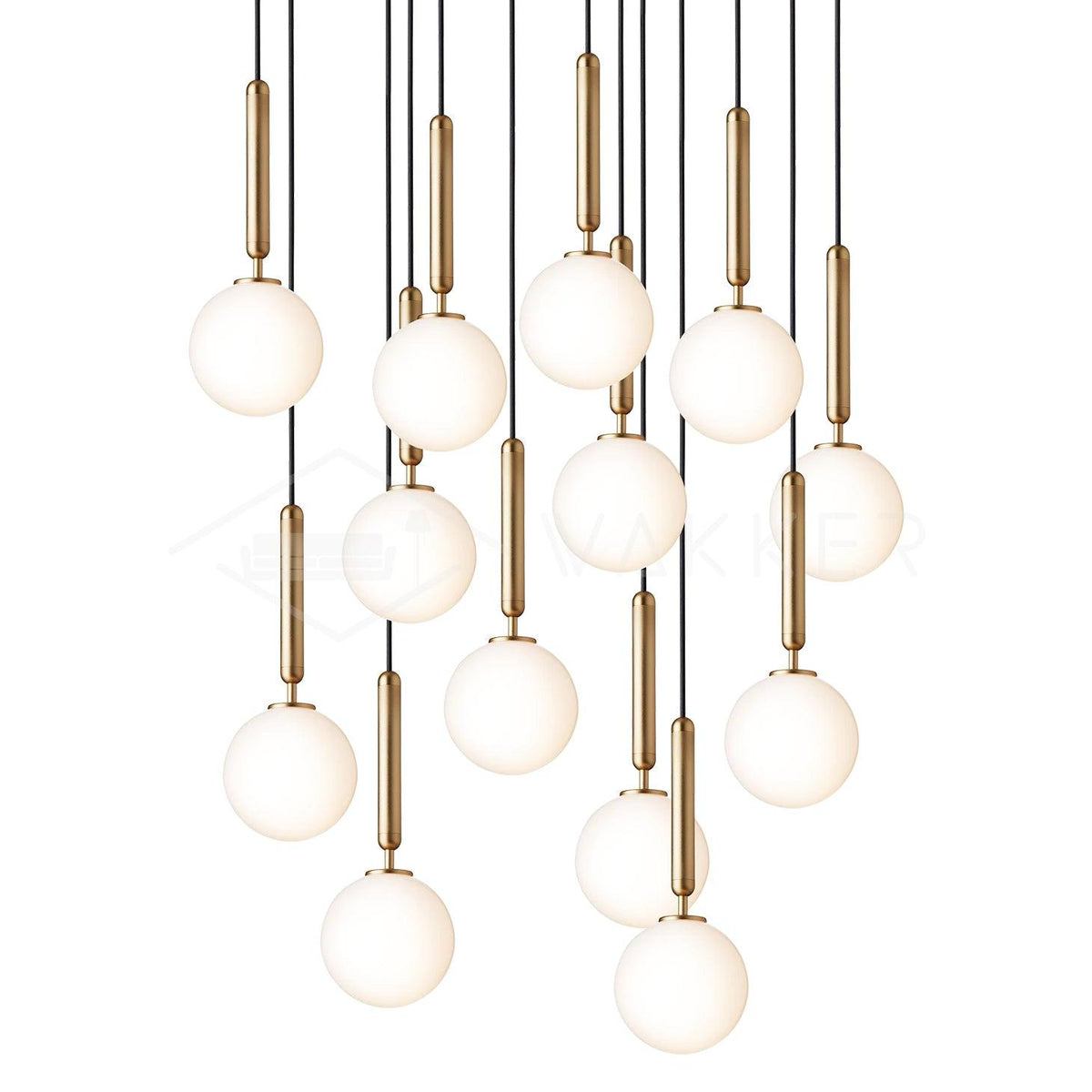 Pendant Light with Dimmable LED-Lighting > Pendant Lights-casanuva-13 heads 60cmx200cm-Gold-White-casanuva