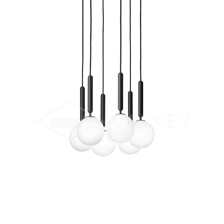Pendant Light with Dimmable LED-Lighting > Pendant Lights-casanuva-6 heads 30cmx150cm-Black-White-casanuva