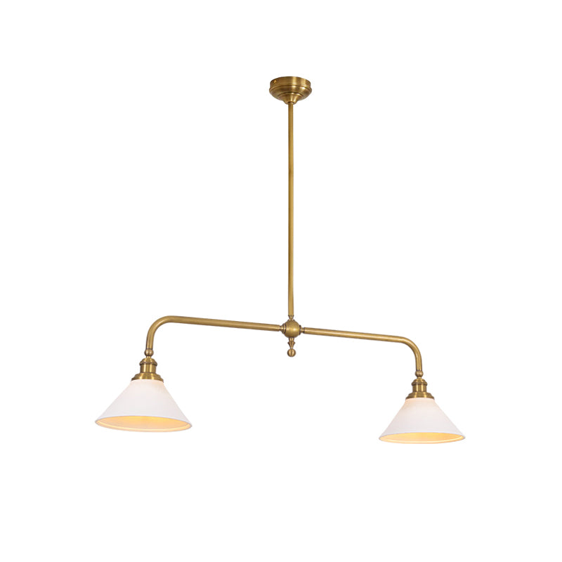 Pendant Light with Glass Shade-Lighting > Pendant Lights-casanuva-2 heads 2 heads 102cmx23c-Brass-Ceramics Lampshade-casanuva