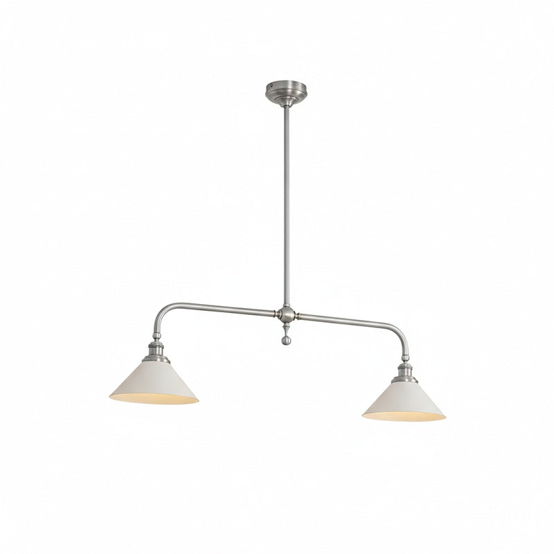 Pendant Light with Glass Shade-Lighting > Pendant Lights-casanuva-2 heads 2 heads 102cmx23c-Nickel color-Aluminum Lampshade-casanuva