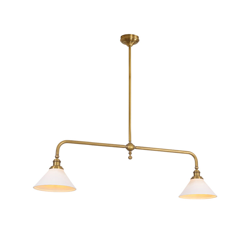Pendant Light with Glass Shade-Lighting > Pendant Lights-casanuva-2 heads 2 heads 120cmx23c-Brass-Ceramics Lampshade-casanuva