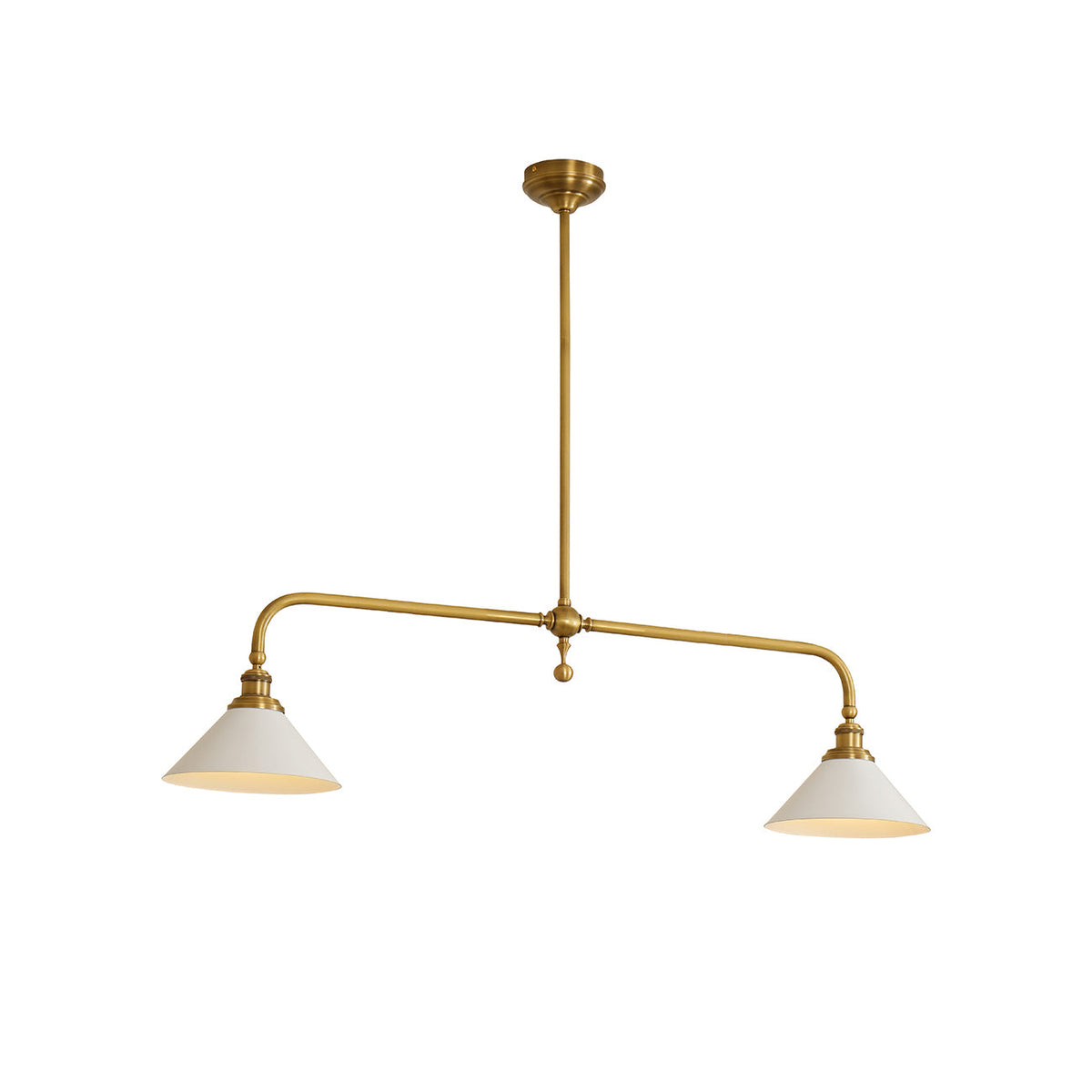 Pendant Light with Glass Shade-Lighting > Pendant Lights-casanuva-2 heads 2 heads 140cmx23c-Brass-Aluminum Lampshade-casanuva