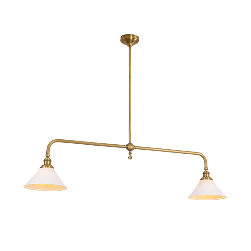Pendant Light with Glass Shade-Lighting > Pendant Lights-casanuva-2 heads 2 heads 140cmx23c-Brass-Ceramics Lampshade-casanuva