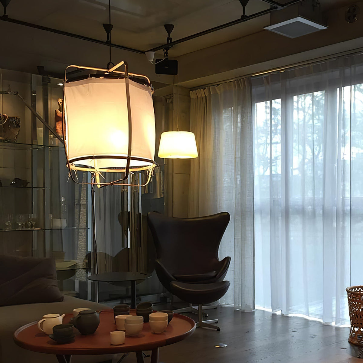 Pendant Light with Natural Fiber Shade-Lighting > Pendant Lights-casanuva-casanuva
