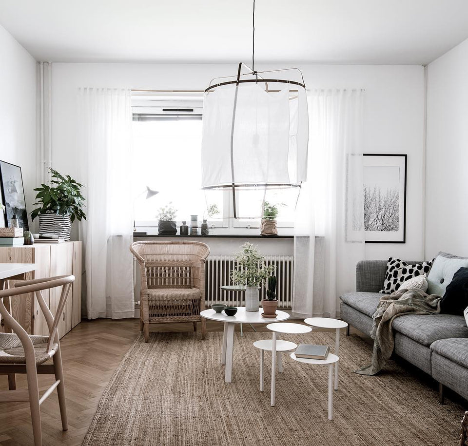 Pendant Light with Natural Fiber Shade-Lighting > Pendant Lights-casanuva-casanuva