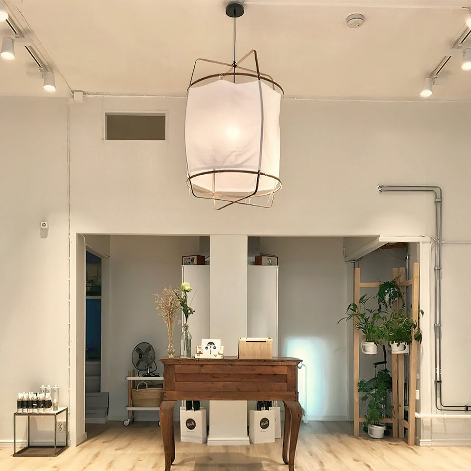 Pendant Light with Natural Fiber Shade-Lighting > Pendant Lights-casanuva-casanuva