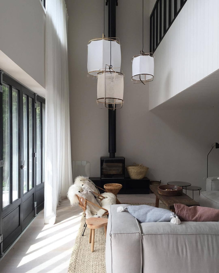 Pendant Light with Natural Fiber Shade-Lighting > Pendant Lights-casanuva-casanuva