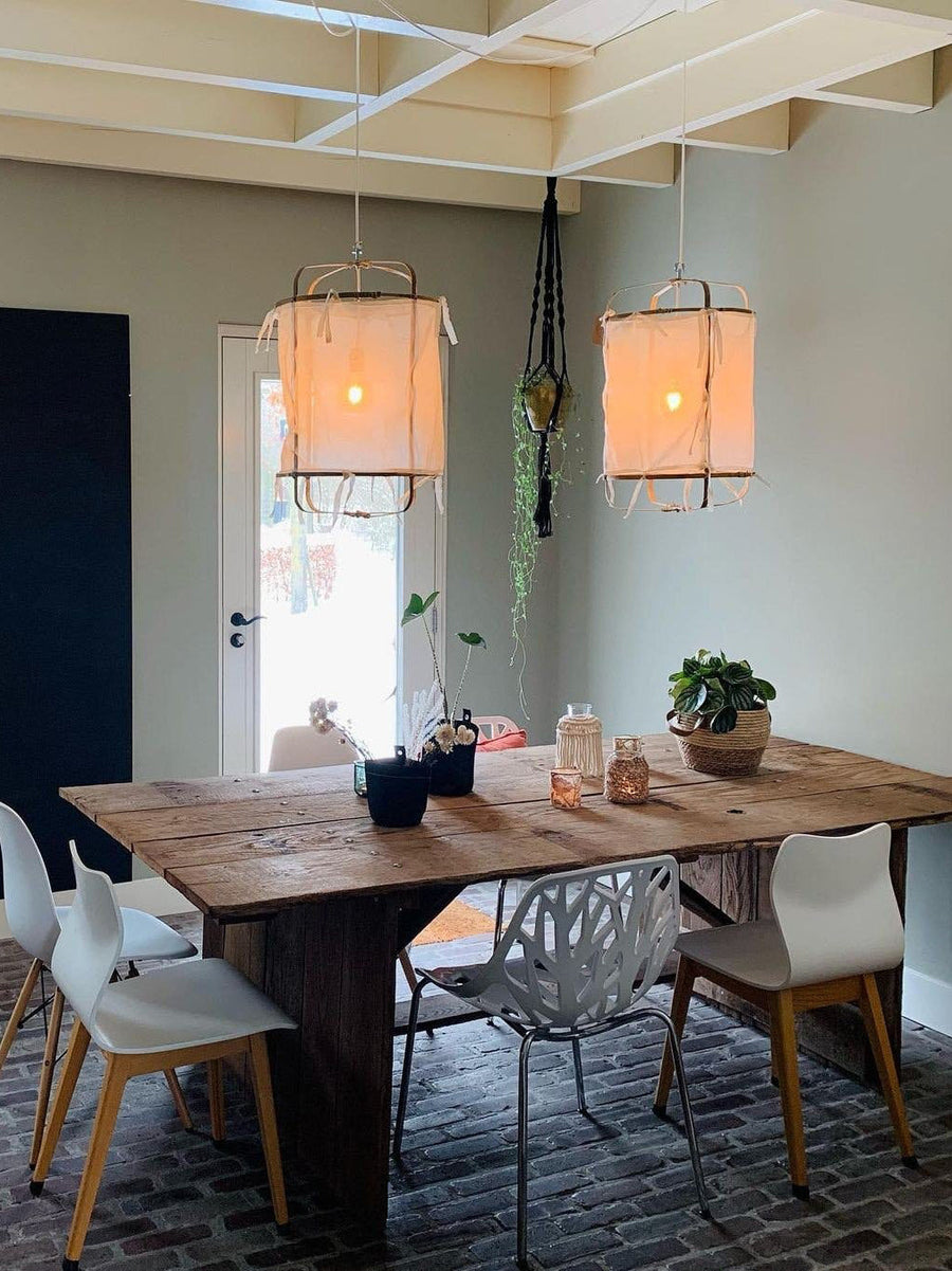 Pendant Light with Natural Fiber Shade-Lighting > Pendant Lights-casanuva-casanuva