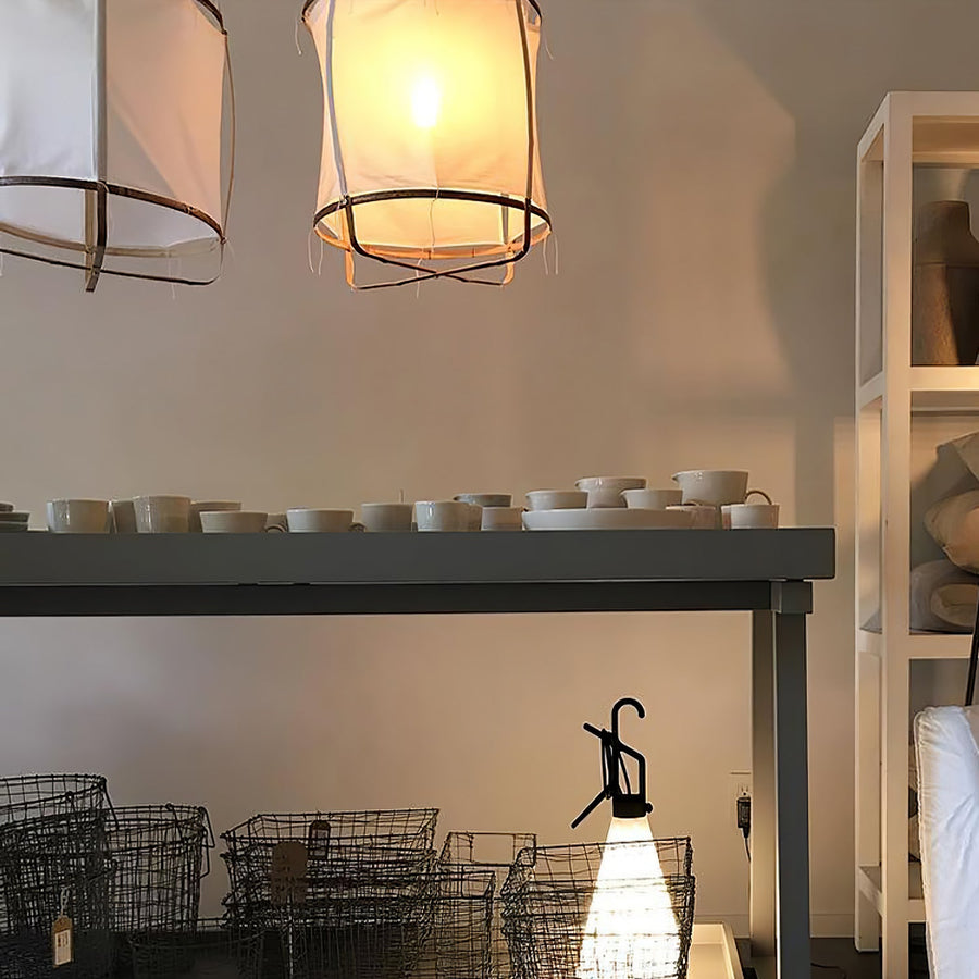 Pendant Light with Natural Fiber Shade-Lighting > Pendant Lights-casanuva-casanuva