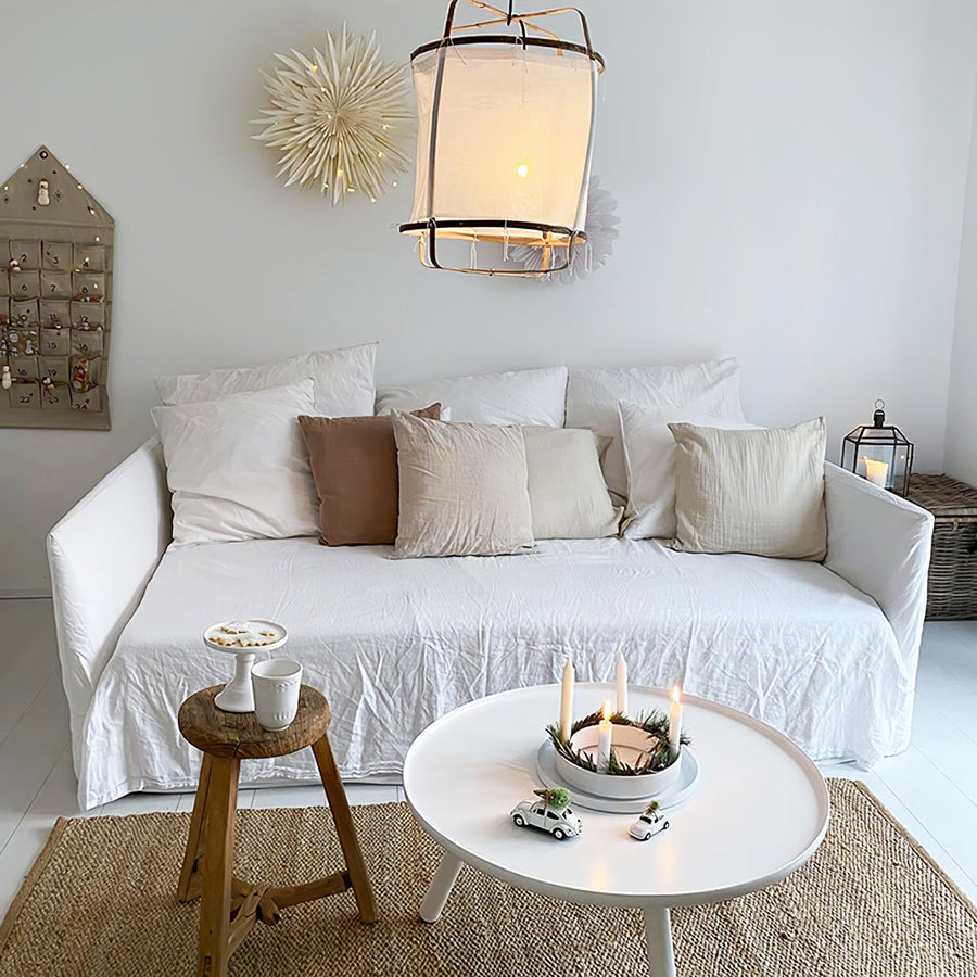 Pendant Light with Natural Fiber Shade-Lighting > Pendant Lights-casanuva-casanuva