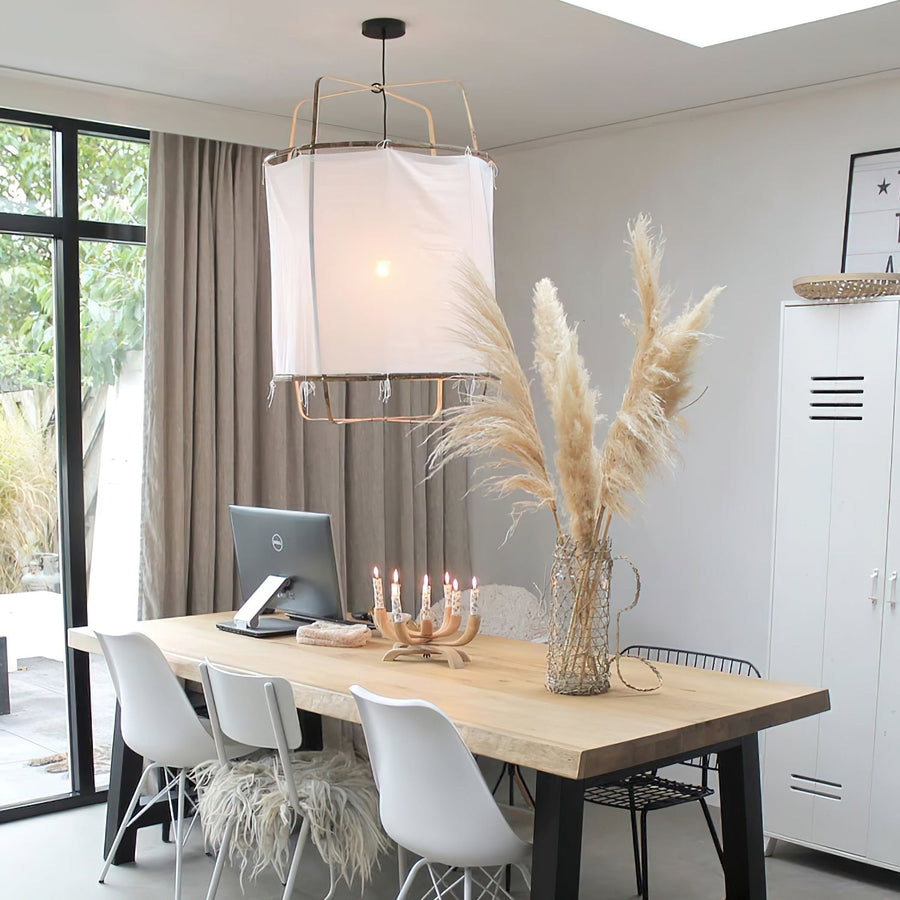 Pendant Light with Natural Fiber Shade-Lighting > Pendant Lights-casanuva-casanuva