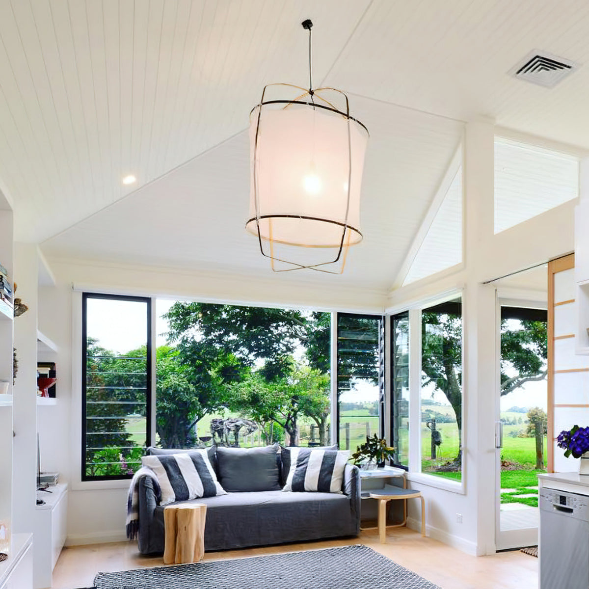 Pendant Light with Natural Fiber Shade-Lighting > Pendant Lights-casanuva-casanuva