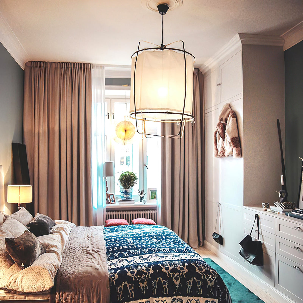 Pendant Light with Natural Fiber Shade-Lighting > Pendant Lights-casanuva-casanuva