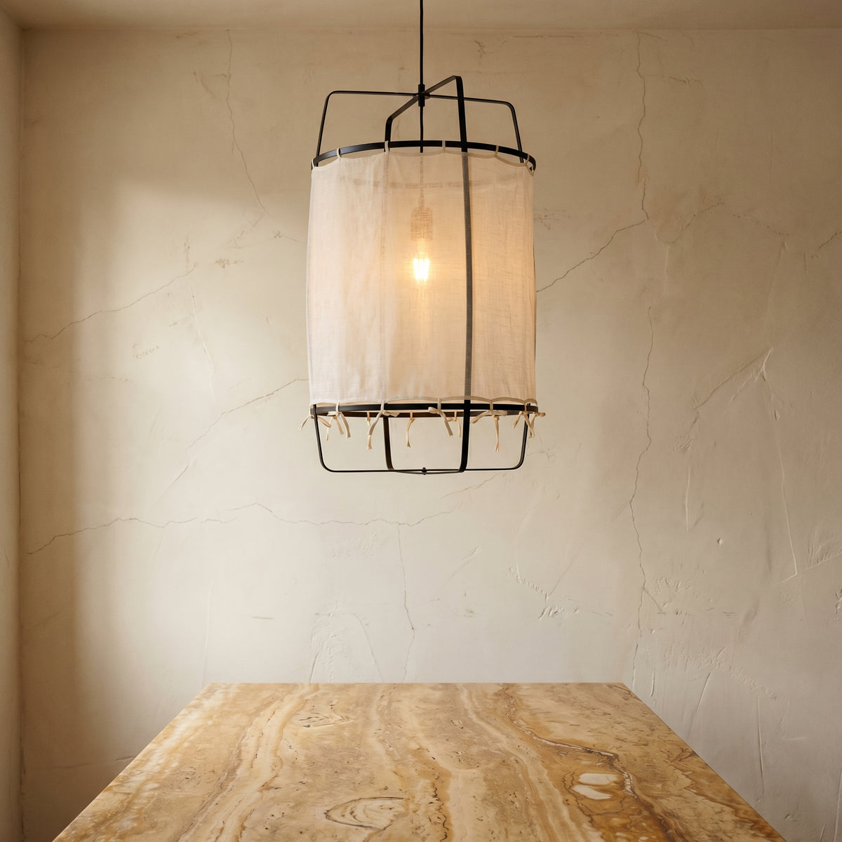 Pendant Light with Natural Fiber Shade-Lighting > Pendant Lights-casanuva-casanuva