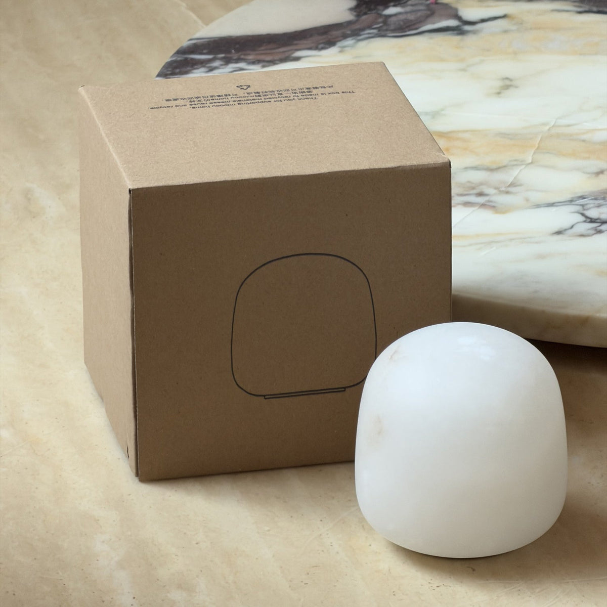 Petite Alabaster Portable Lamp with Built-in Battery-Lighting > Table Lamps-casanuva-casanuva