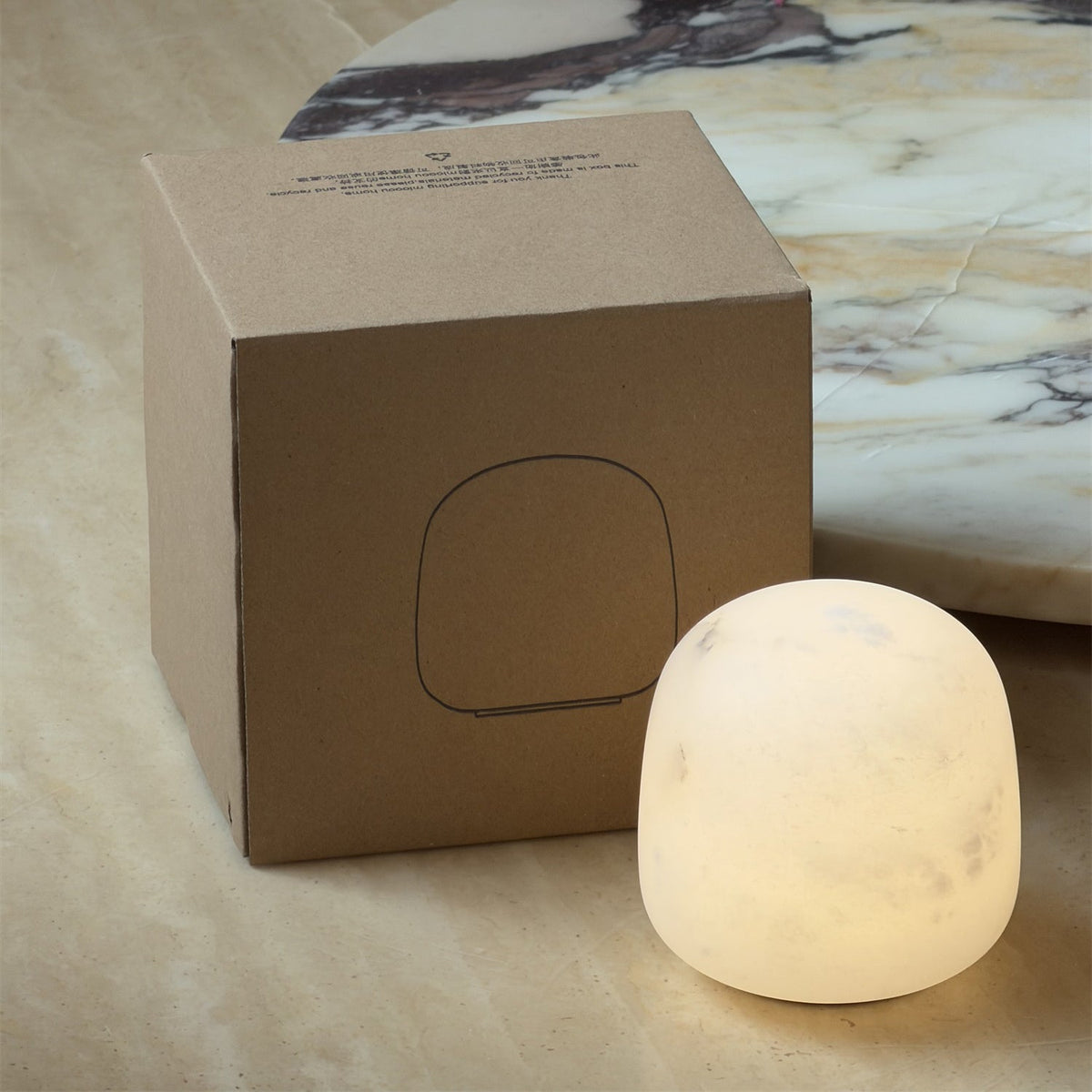 Petite Alabaster Portable Lamp with Built-in Battery-Lighting > Table Lamps-casanuva-casanuva