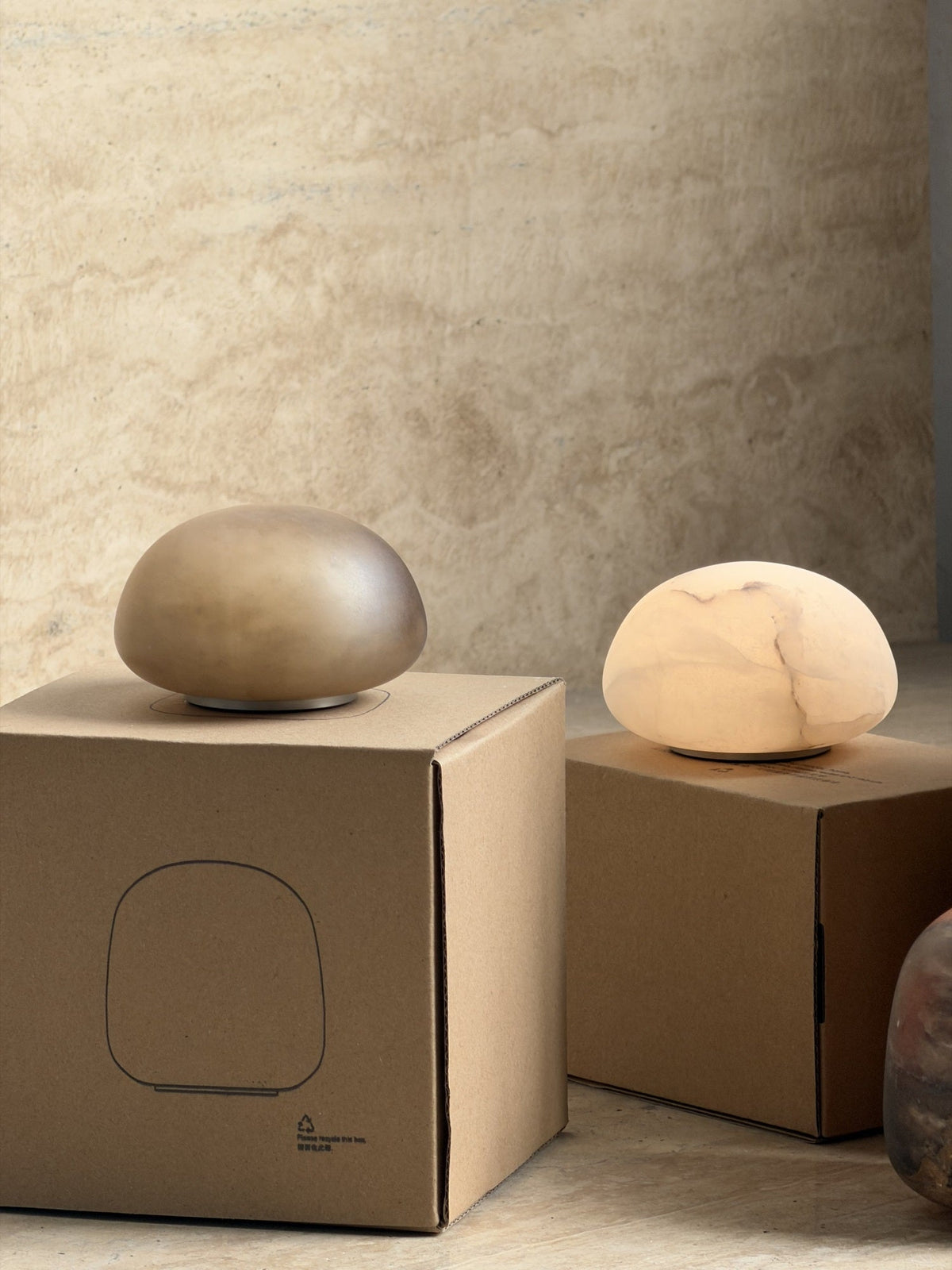 Petite Alabaster Portable Lamp with Built-in Battery-Lighting > Table Lamps-casanuva-casanuva
