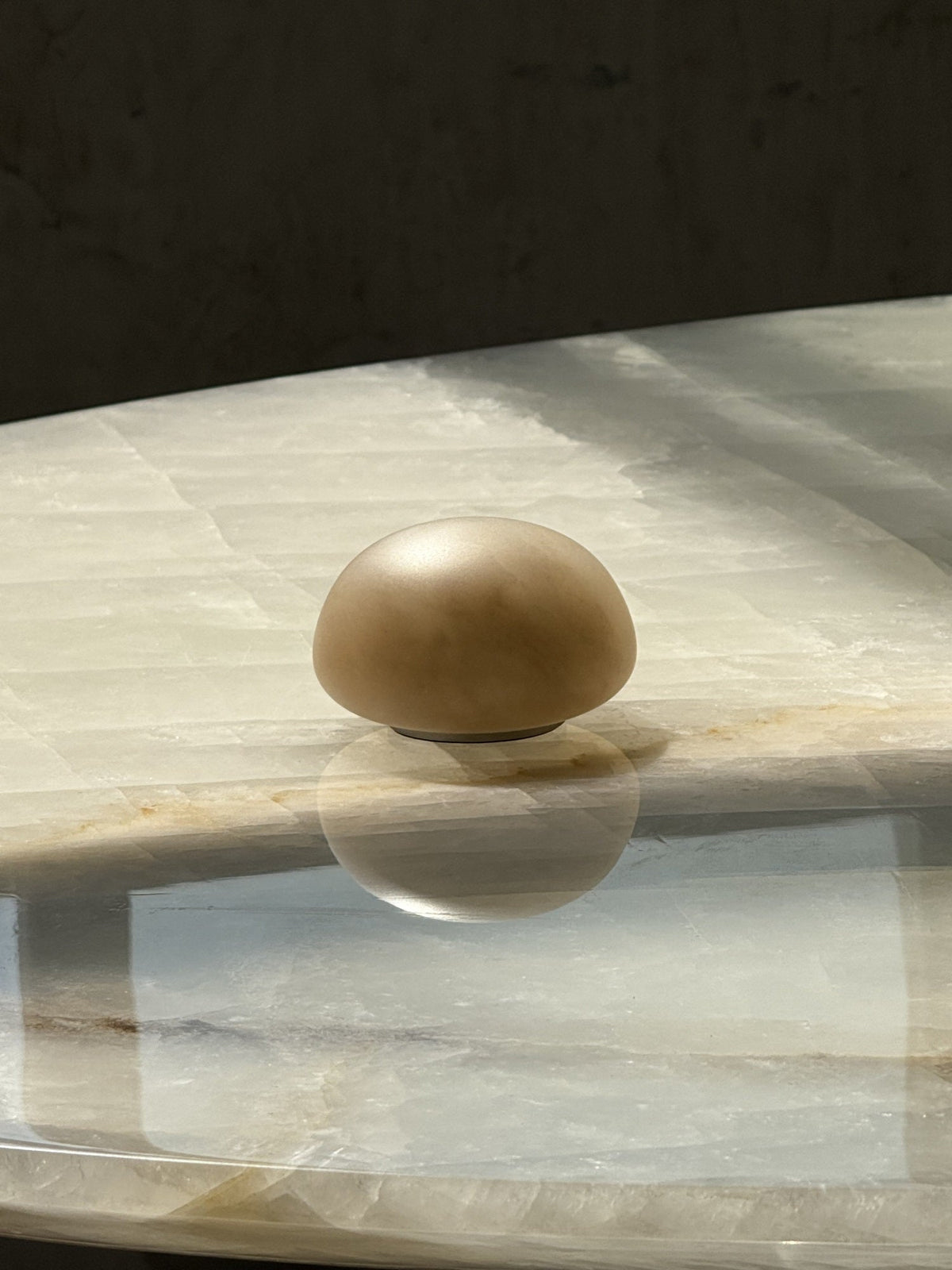 Petite Alabaster Portable Lamp with Built-in Battery-Lighting > Table Lamps-casanuva-casanuva